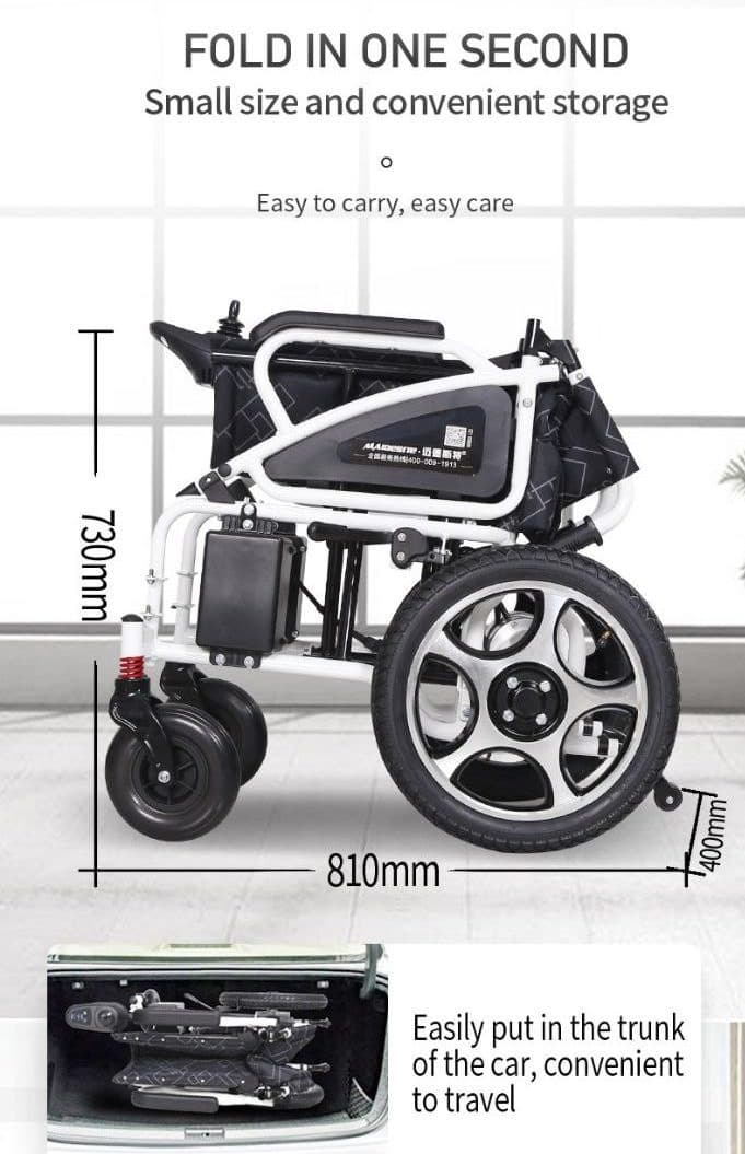 ویلچر برقی تاشو وارداتی برند MAIDESITE — تصویر ۳