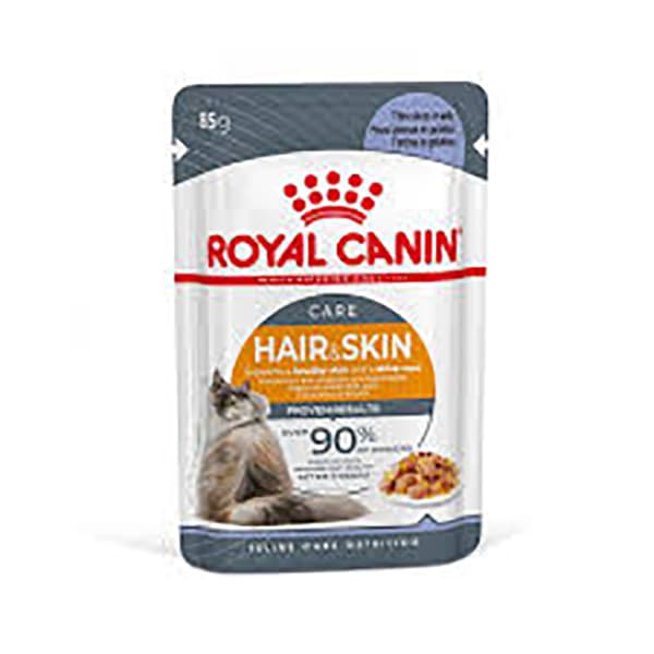 پوچ گربه رویال کنین مدل Hair & Skin وزن ۸۵ گرم