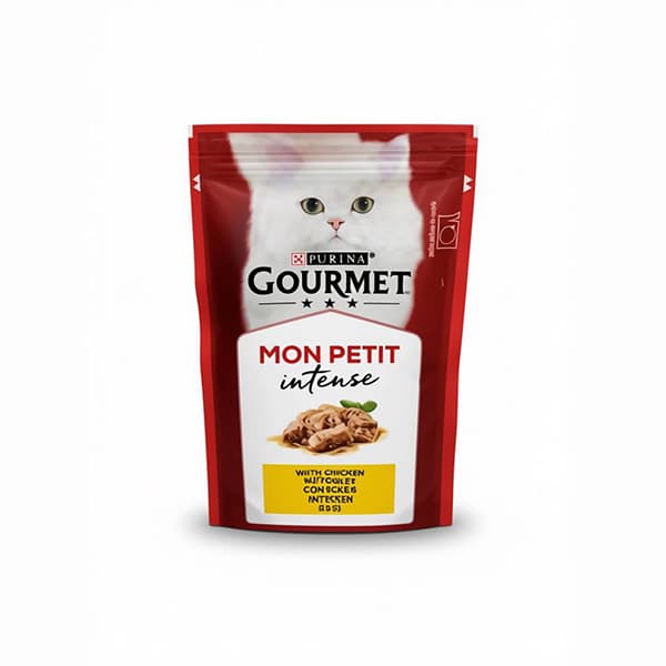 پوچ گربه گورمت (Gourmet) مدل Mon Petit Intense طعم مرغ – ۵۰ گرم