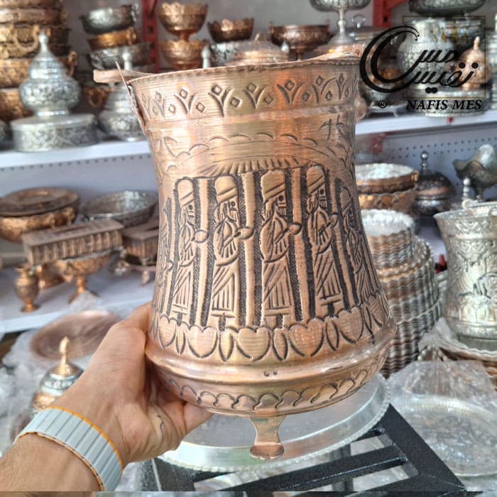 ست سطل زباله و جا دستمال کاغذی مسی — تصویر ۴