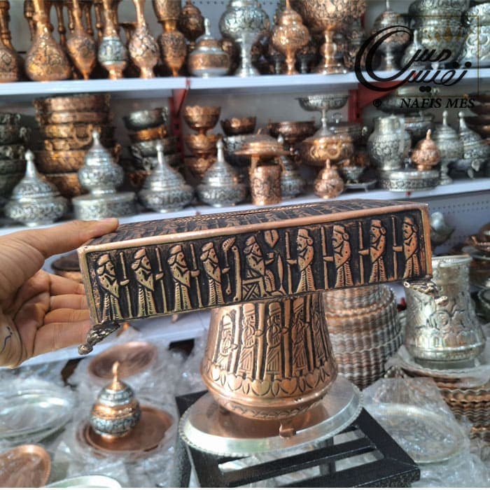 ست سطل زباله و جا دستمال کاغذی مسی — تصویر ۲