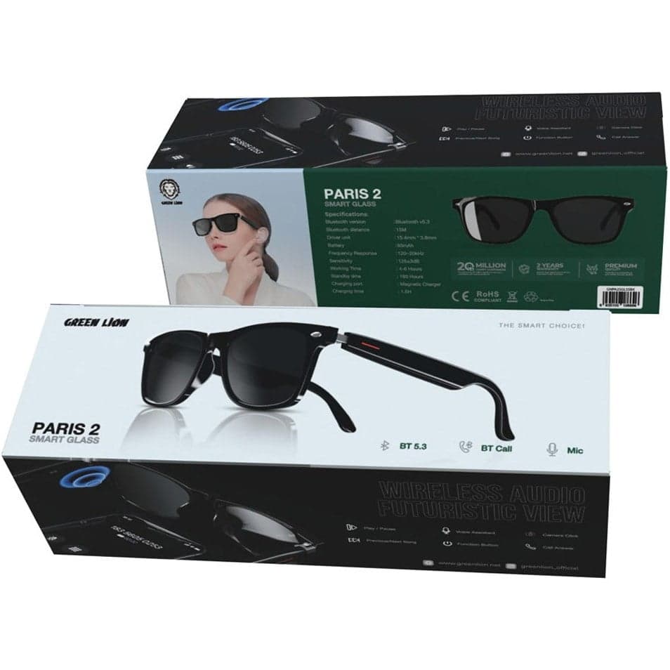 عینک هوشمند پاریس گرین لاین ورژن 2 GREEN LION PARIS SMART AUDIO GLASS