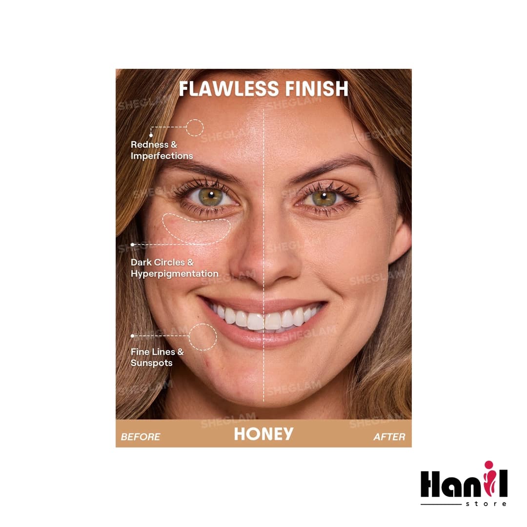 کوشن کرم پودر شیگلم مدل Lock & Go، رنگ Honey — تصویر ۳