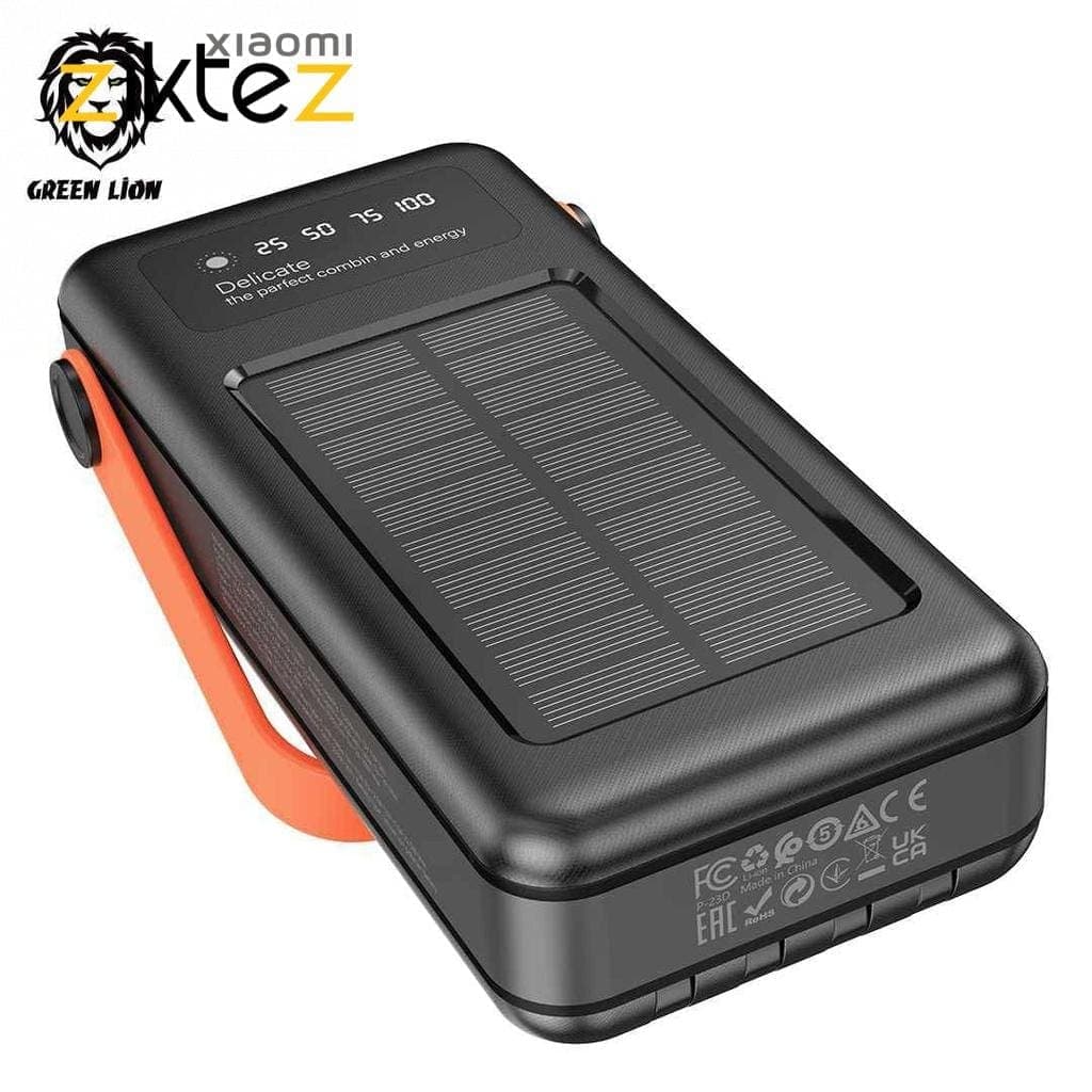 پاوربانک خورشیدی 30000 گرین لاین Green Lion GNSOLAR30PBBK توان 20 وات و کابل متصل — تصویر ۱۲