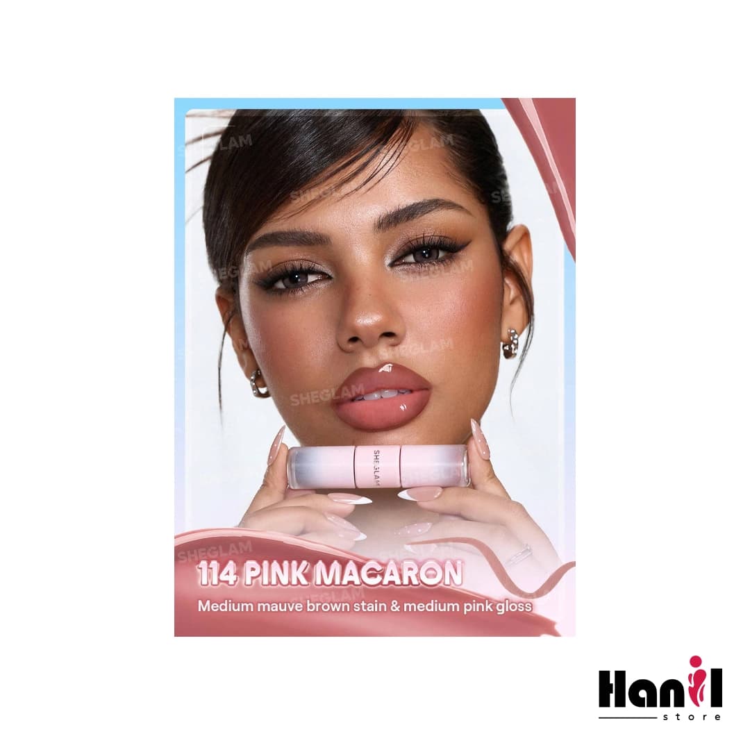 تینت لب پیل آف و لیپ گلاس دو طرفه مدل Line To Shine رنگ 114 Pink Macaron — تصویر ۴