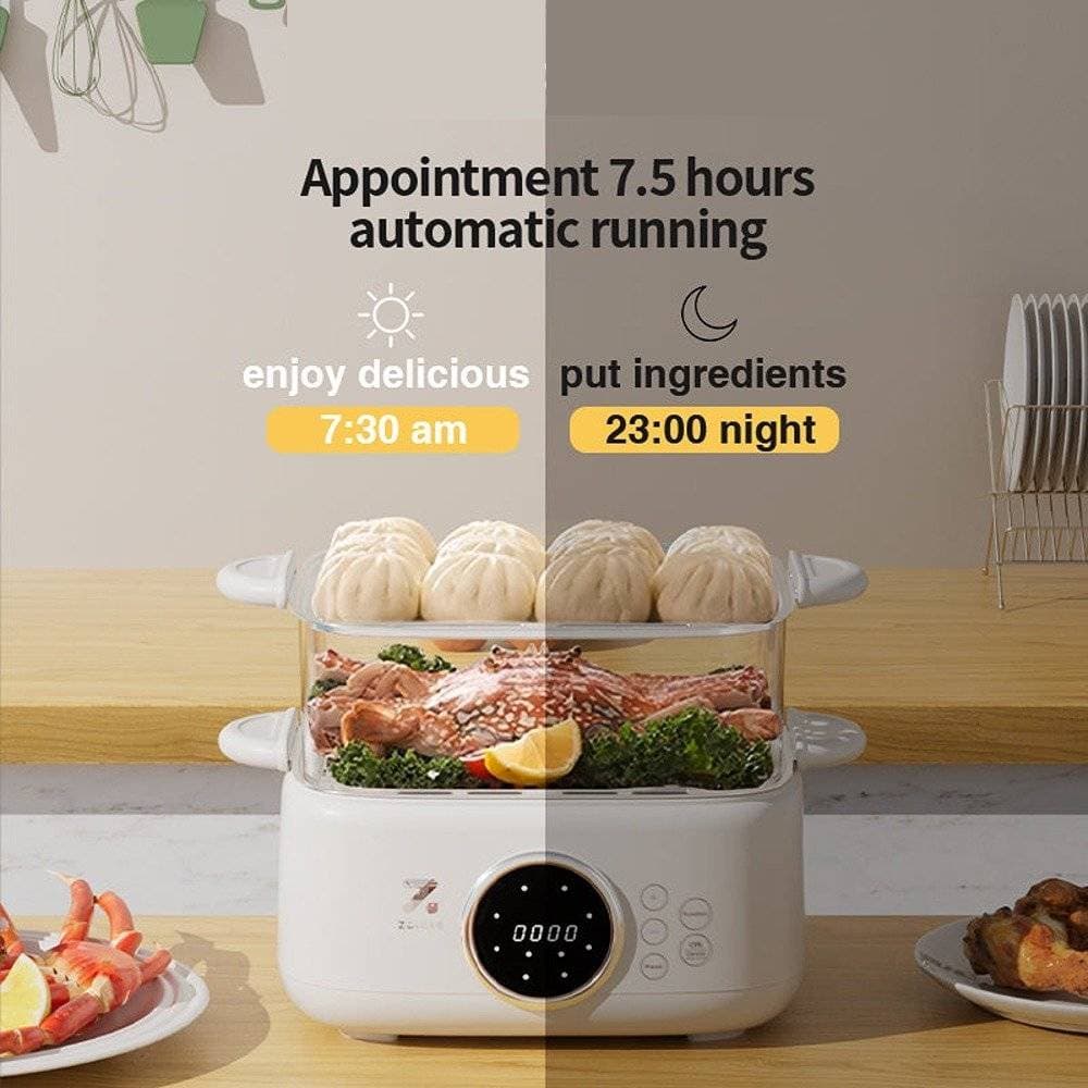 بخارپز برقی سه لایه شیائومی مدل Zolele ES931 Multi-Function Steamer — تصویر ۶
