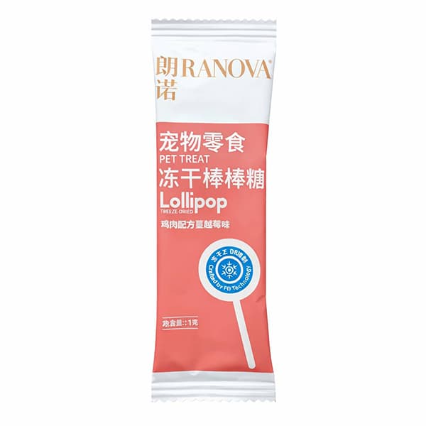 آبنبات گربه فریزدرای با طعم مرغ و کرنبری Ranova (Freeze-Dried Lollipop)