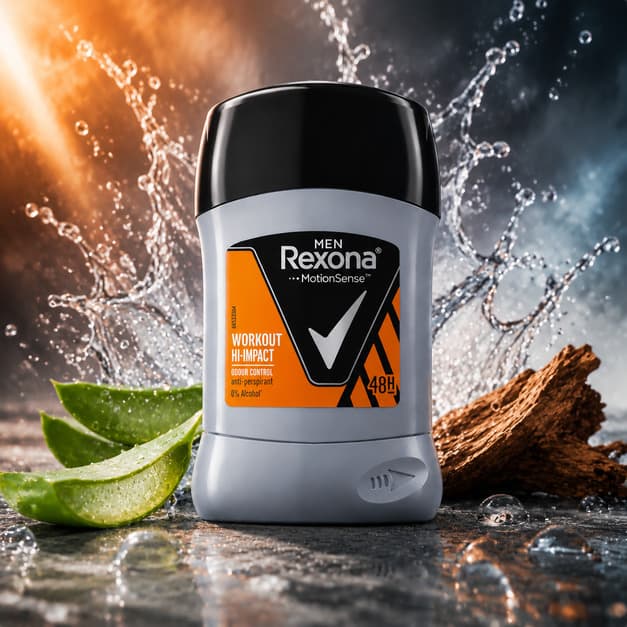دئودورانت استیکی مردانه رکسونا مدل Men Workout Hi-Impact MotionSense محافظت 48 ساعته — تصویر ۳