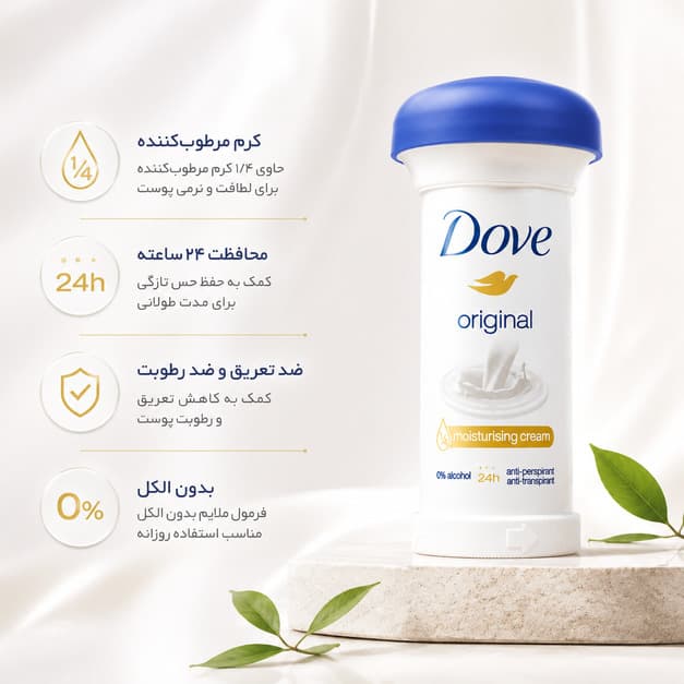 ضد تعریق کرمی داو مدل Original Moisturising Cream Anti-Perspirant — تصویر ۴