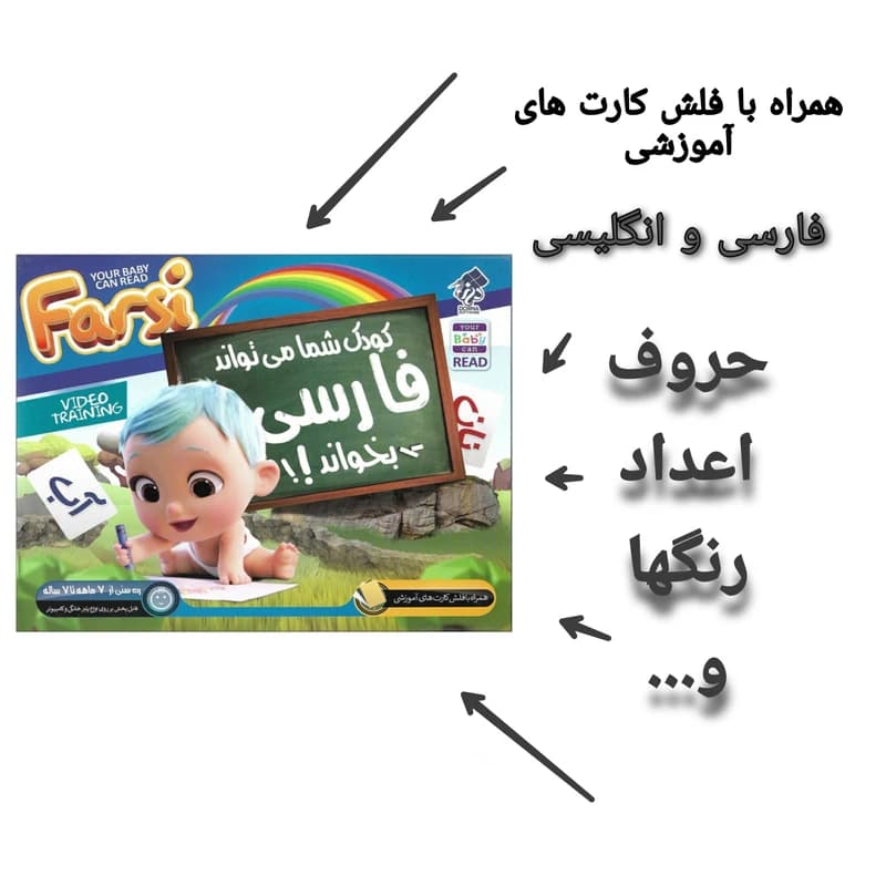 ویدئو آموزشی کودک شما میتواند فارسی بخواند نشر درنا به همراه آموزش الفبا و اعداد فارسی نشر زیبا پرداز کدm21852 — تصویر ۲