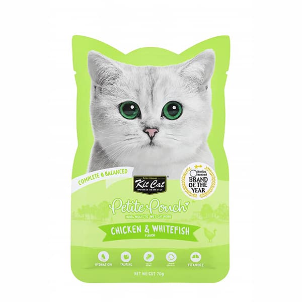 پوچ کیت کت با طعم مرغ و ماهی سفید (Kit Cat Petite Pouch)
