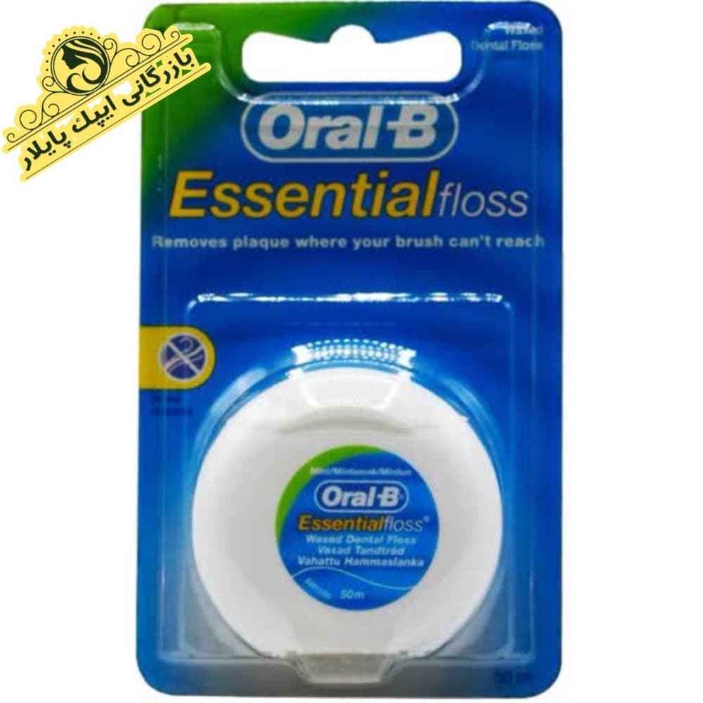 نخ دندان نعنایی نازک اورال-بی بدون موم مدل Essential اصل