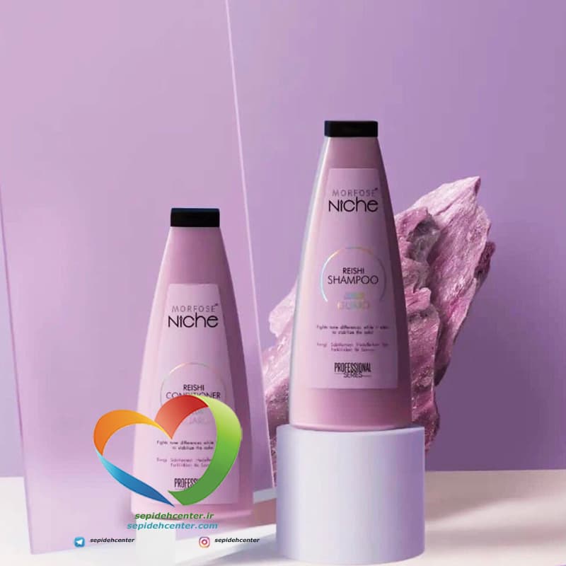 شامپو نیچ مورفوس مخصوص موی رنگ شده Morfose Shampoo niche reishi color guard حجم 400 میل — تصویر ۳