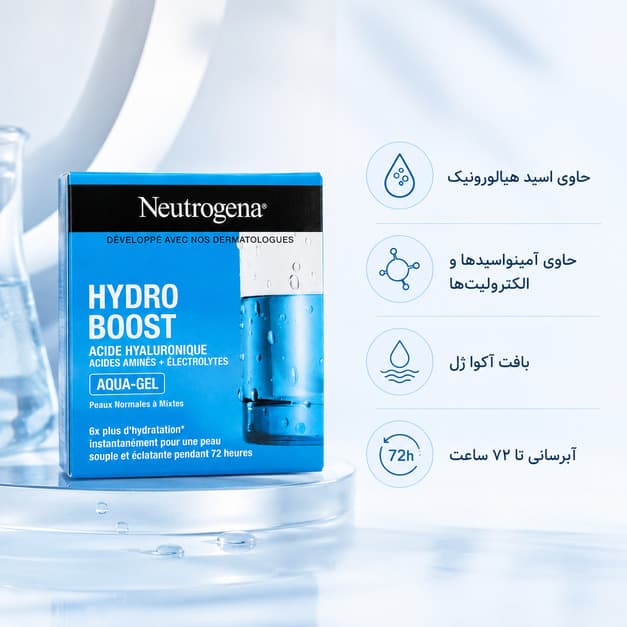 ژل کرم آبرسان نوتروژینا مدل Hydro Boost Aqua-Gel با هیالورونیک اسید — تصویر ۵