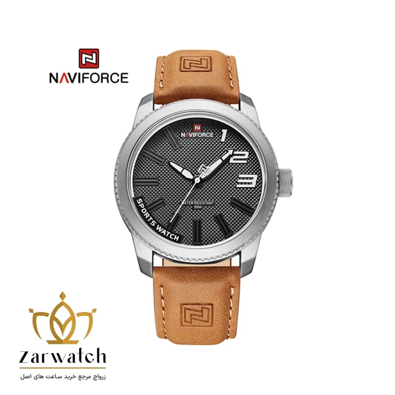 ساعت مردانه ناوی فورس Naviforce 9202-SWLBN بند چرم قهوه ای