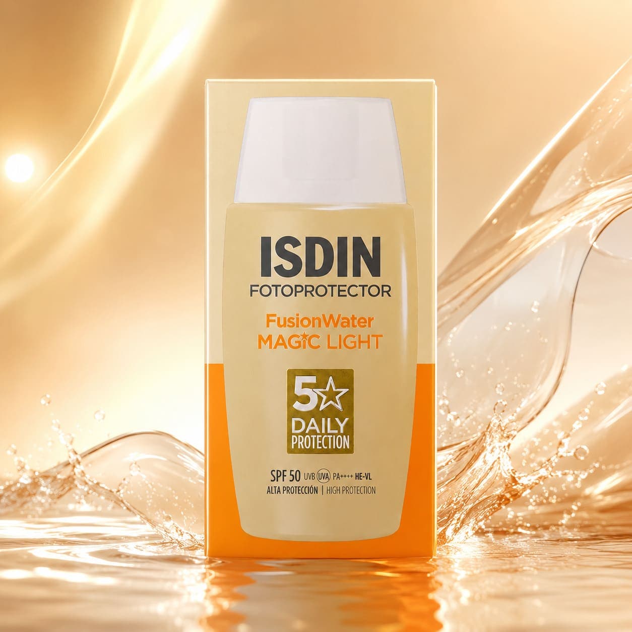 ضدآفتاب ایزدین مدل Fotoprotector Fusion Water Magic Light SPF50 — تصویر ۵