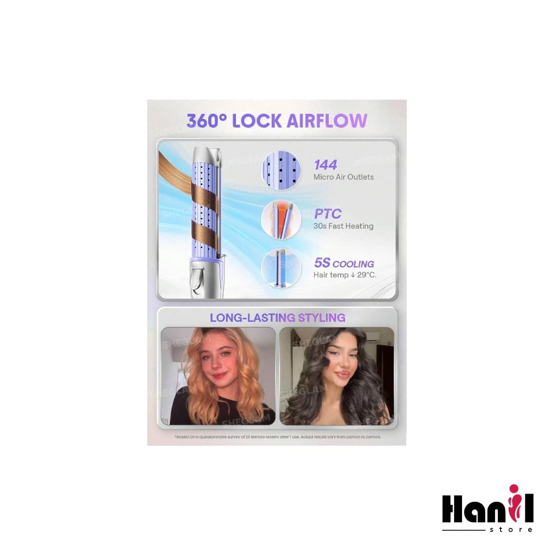 فر کننده و حالت‌دهنده حرفه‌ای مو شگلم مدل One-Touch Airflow Styler Pro سایز ۲۵ میل (با باد سرد) — تصویر ۲