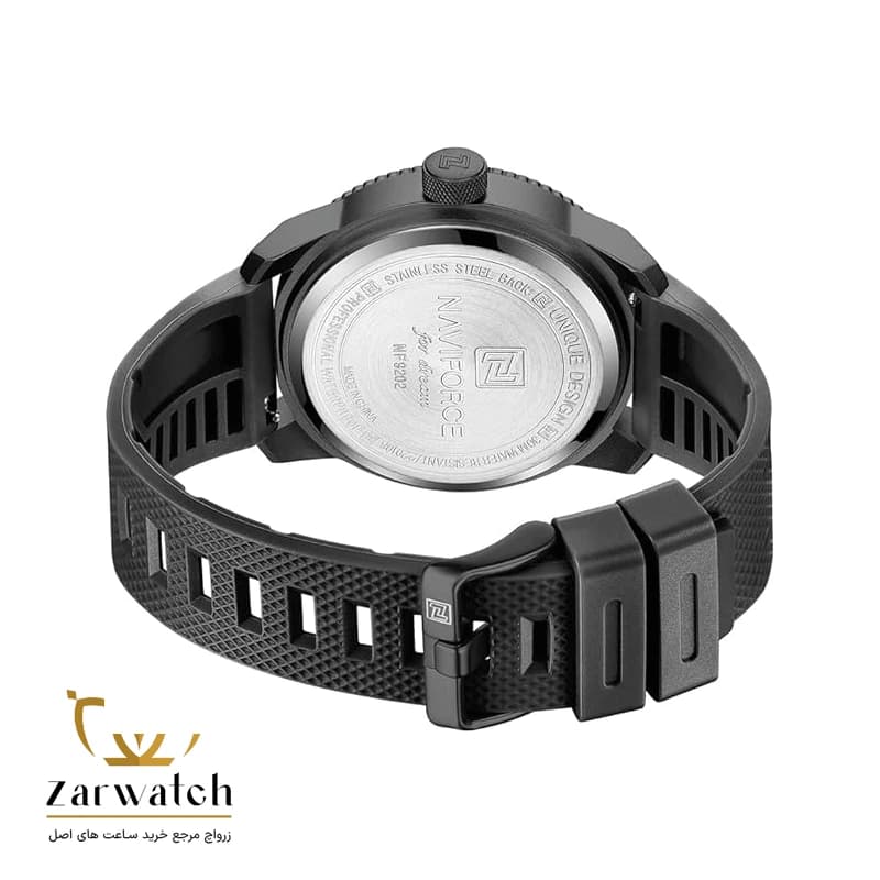 ساعت مردانه ناوی فورس Naviforce BB-9202 بند رابر مشکی — تصویر ۳