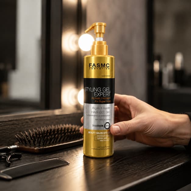 ژل حالتدهنده مو FASMC مدل Styling Gel Expert حاوی آرگان و کراتین — تصویر ۴