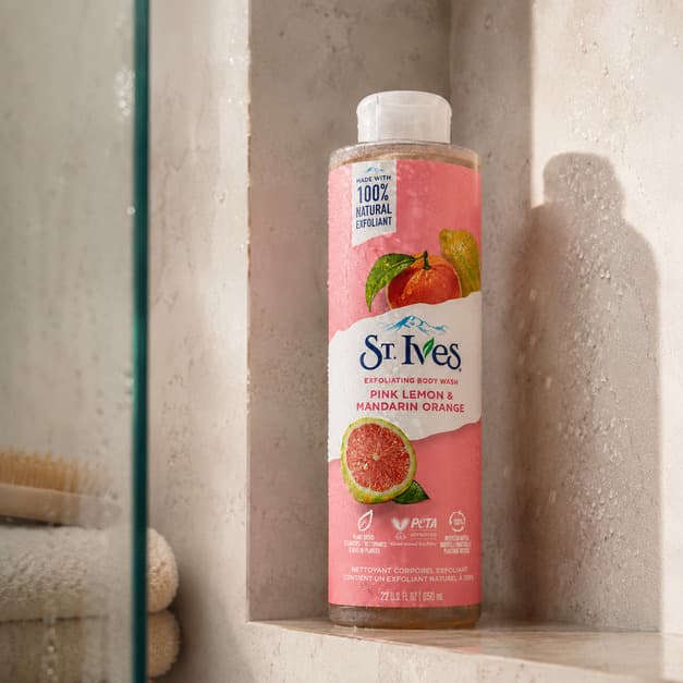 ژل شست‌وشوی بدن اسکراب‌دار سنت ایوز مدل Pink Lemon & Mandarin Orange با لایه‌بردار 100٪ طبیعی (حجم 650 میل) — تصویر ۶