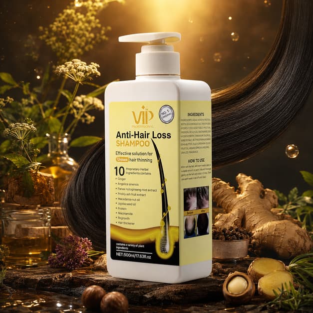 شامپو ضد ریزش مو VIP مدل Anti-Hair Loss Shampoo Herbal Complex 10X (حجم 500 میل) — تصویر ۵