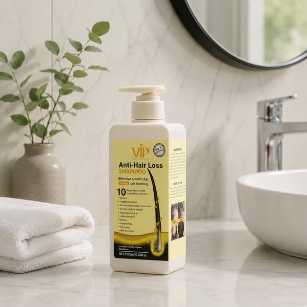 شامپو ضد ریزش مو VIP مدل Anti-Hair Loss Shampoo Herbal Complex 10X (حجم 500 میل) — تصویر ۶