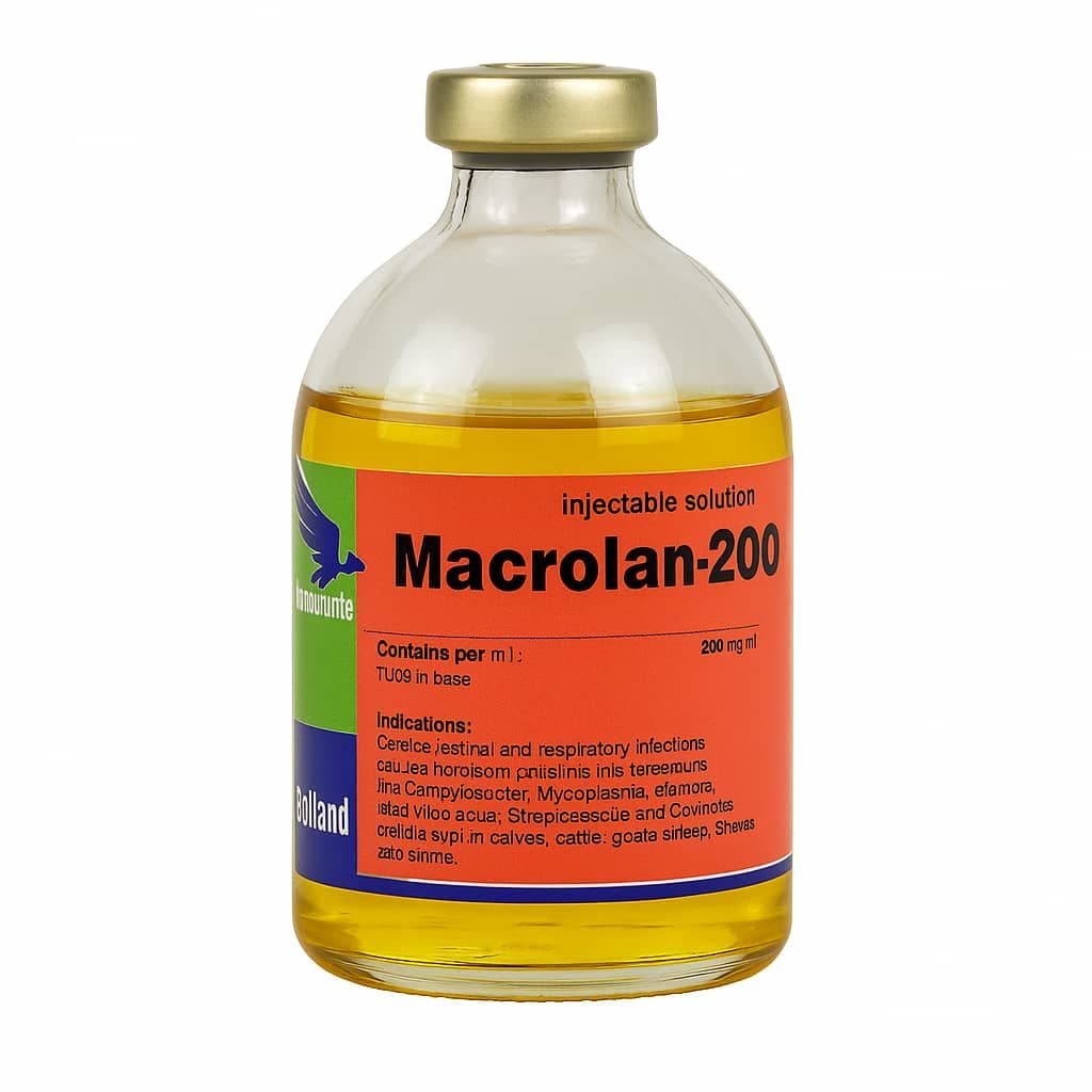 مکرولان ۲۰۰ (Macrolan-200) – داروی تزریقی تایلوزین ۲۰٪ دامپزشکی