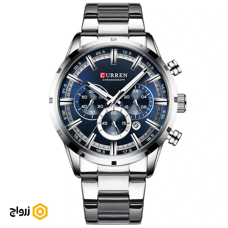 ساعت مچی مردانه کارن مدل 8355-BLUE – صفحه آبی – بند استیل