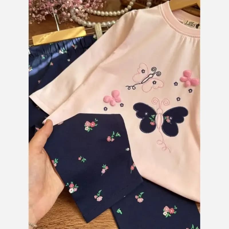 بلوز شلوار دخترانه پنبه یکرو سایز 2 تا 8 سال — تصویر ۲