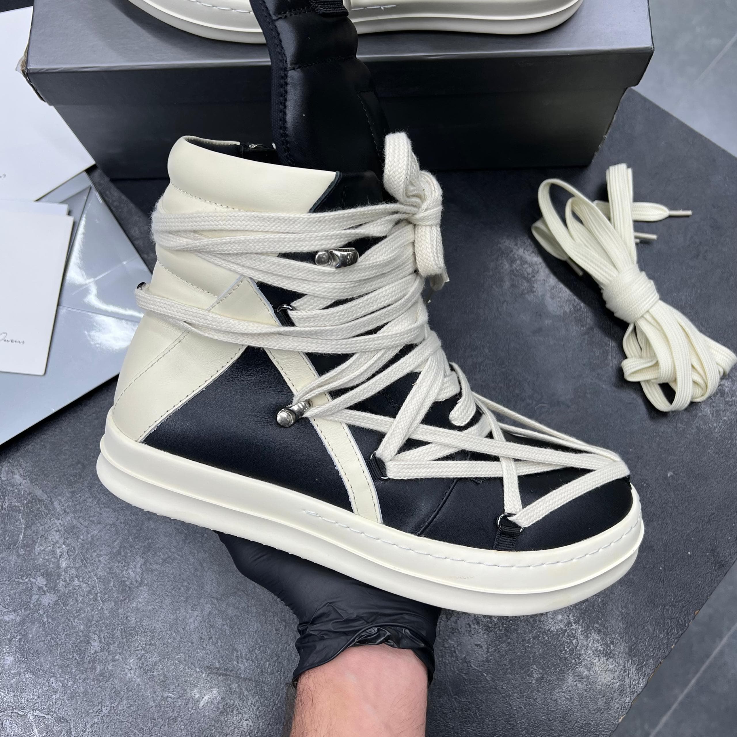 ریک اونز دارک شدو های (رپلیکا کوالیتی) RICK OWENS DRKSHDW CONCORDIANS MEGALACE HIGH