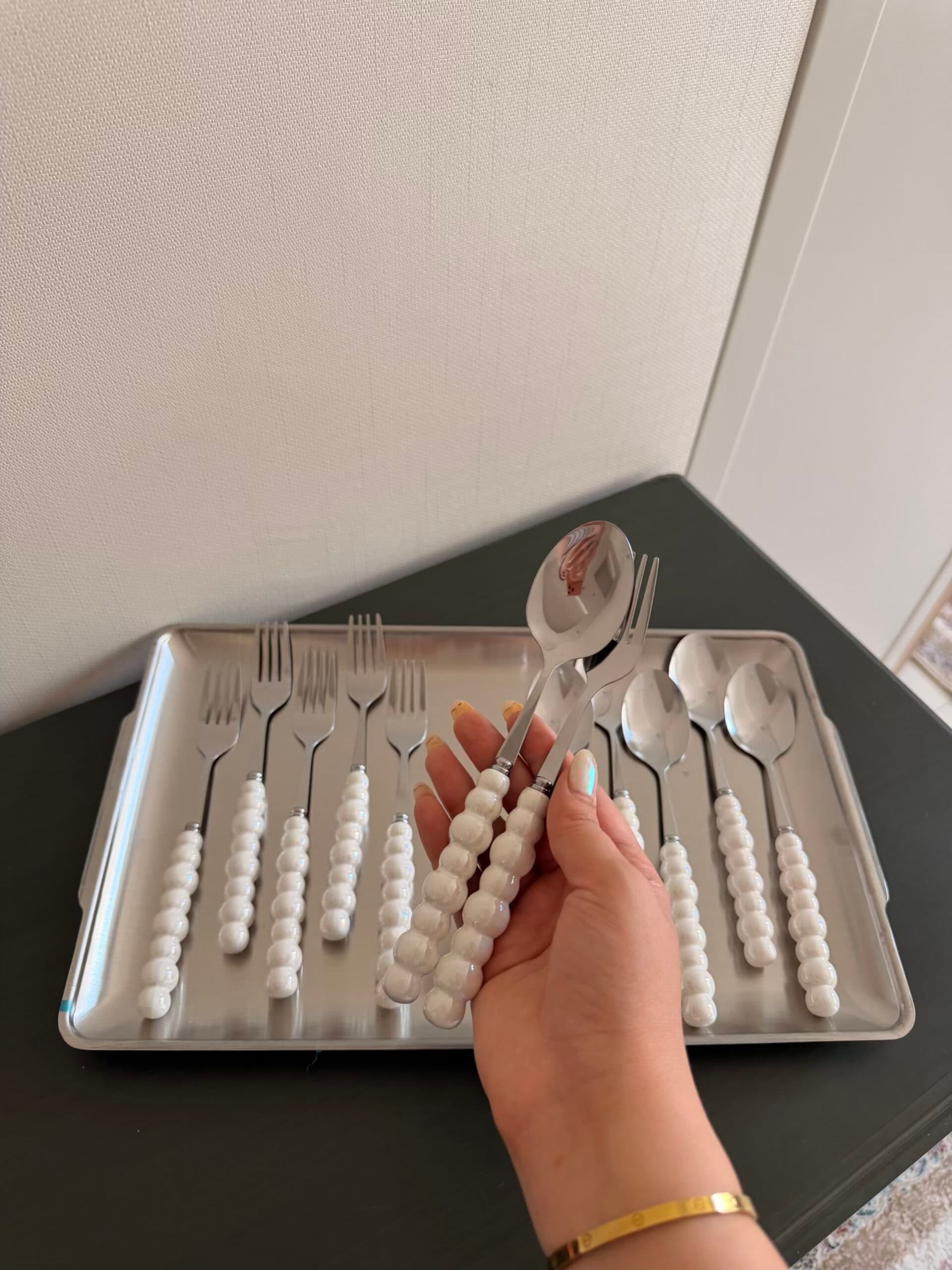 قاشق و چنگال دسته مرواریدی — تصویر ۲