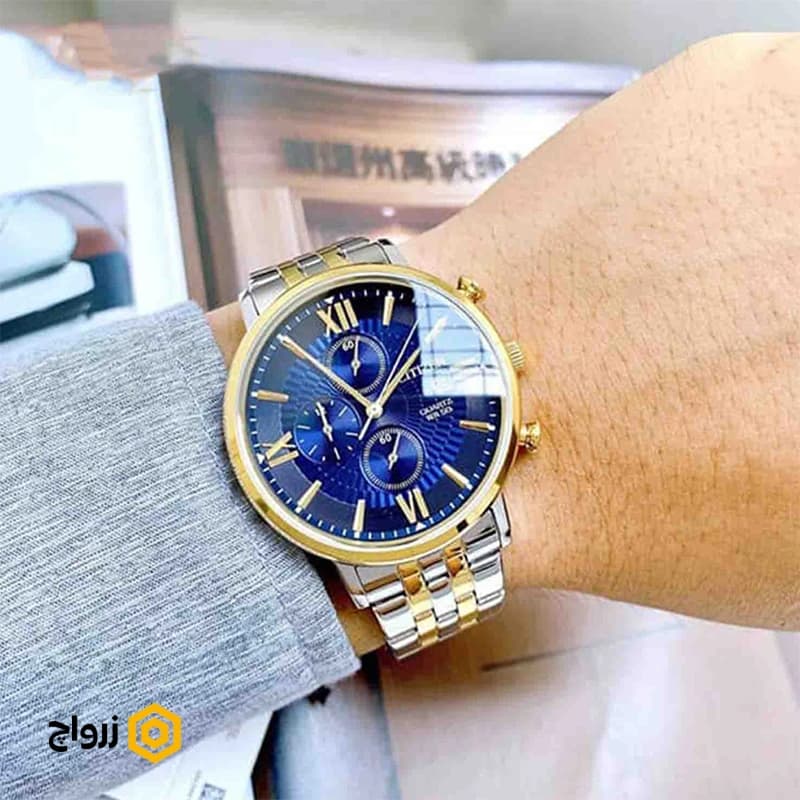 ساعت مردانه سیتیزن مدل AN3616-75L – صفحه سورمه ای – بند استیل — تصویر ۴