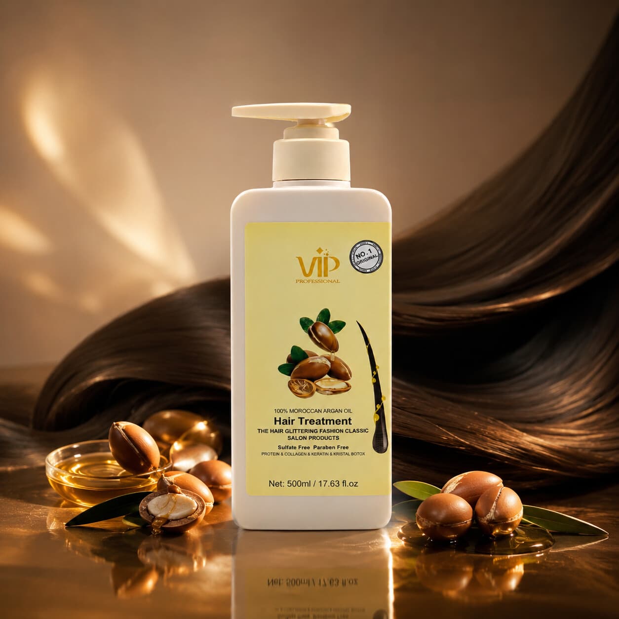 ماسک مو آرگان بدون سولفات VIP Professional مدل Hair Treatment حجم 500 میل — تصویر ۳