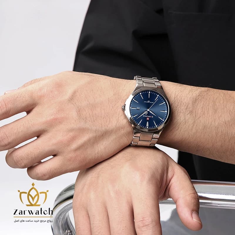 ساعت مردانه ناوی فورس – صفحه آبی – بند استیل – Naviforce SBE-9214 — تصویر ۲
