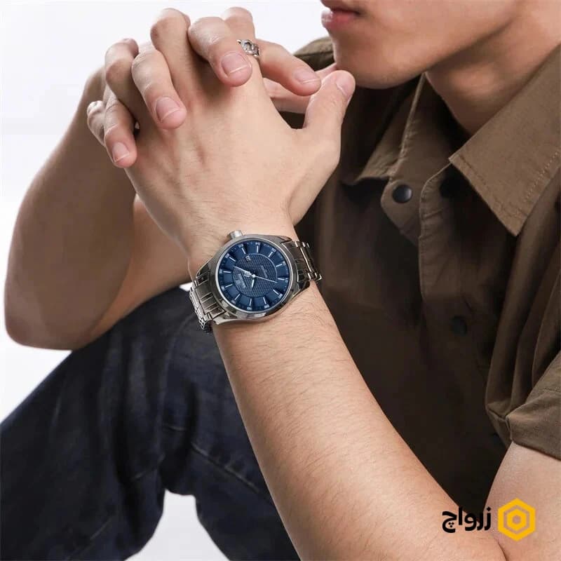 ساعت مردانه ناوی فورس – صفحه آبی – بند استیل – Naviforce SBE 8032s — تصویر ۲