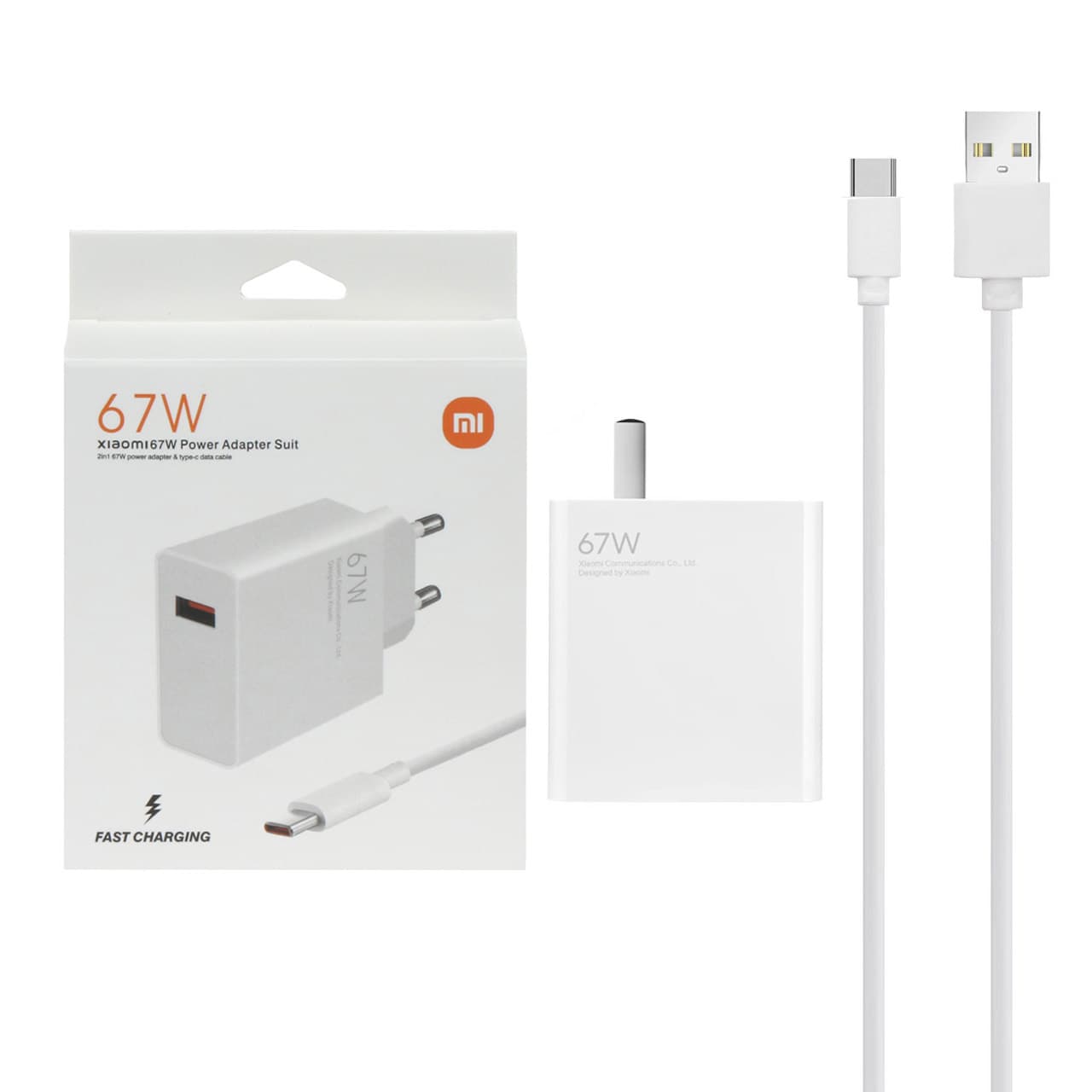 شارژر دیواری 67W فست تک پورت شیائومی مدل MDY-12-ES به همراه کابل شارژ Type-C – سفید-گارانتی