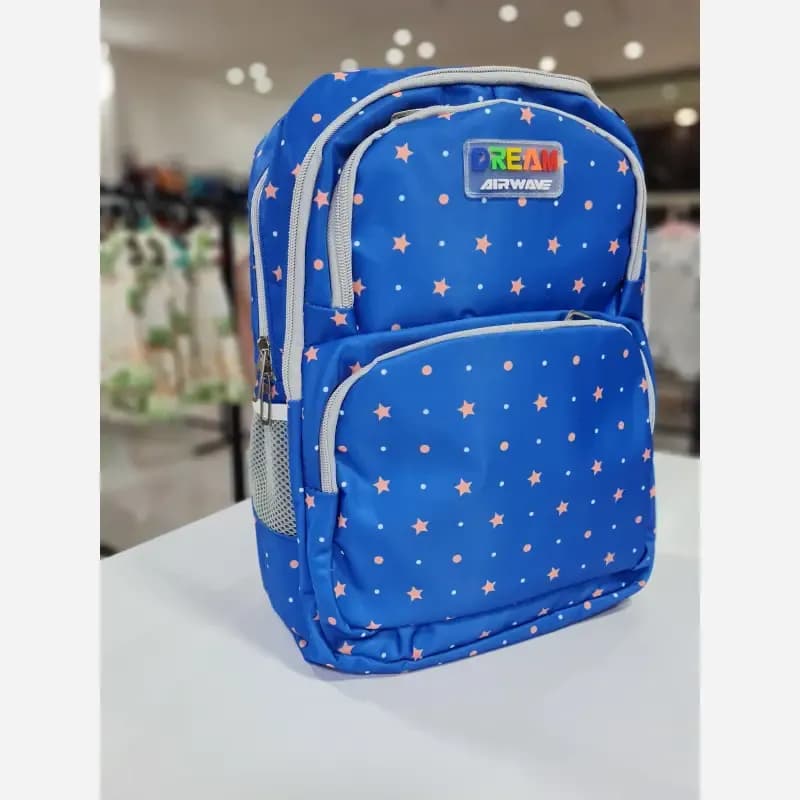 کوله پشتی بچگانه ضد آب آبی طرح ستاره مدرسه و مهدکودک — تصویر ۳