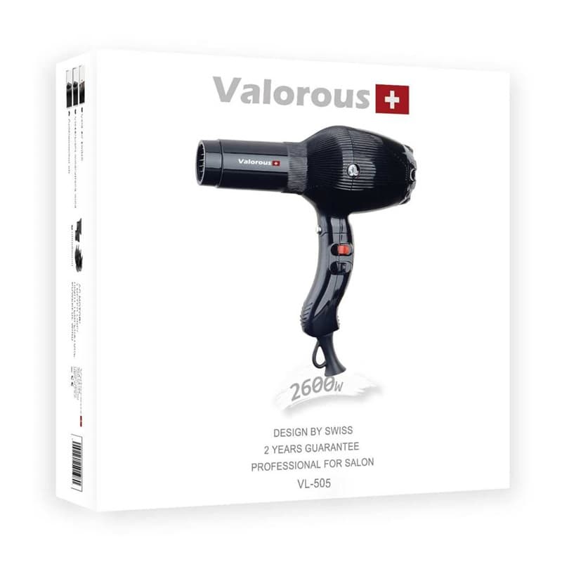 سشوار فوق حرفه‌ای سالنی برند Valorous، مدل VL-505، دو سال گارانتی — تصویر ۲