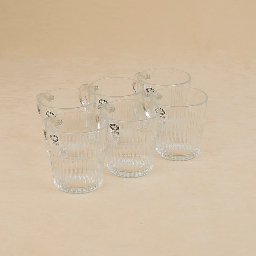 لیوان شیاردار 280 سی سی دسته دار لیمون — تصویر ۲