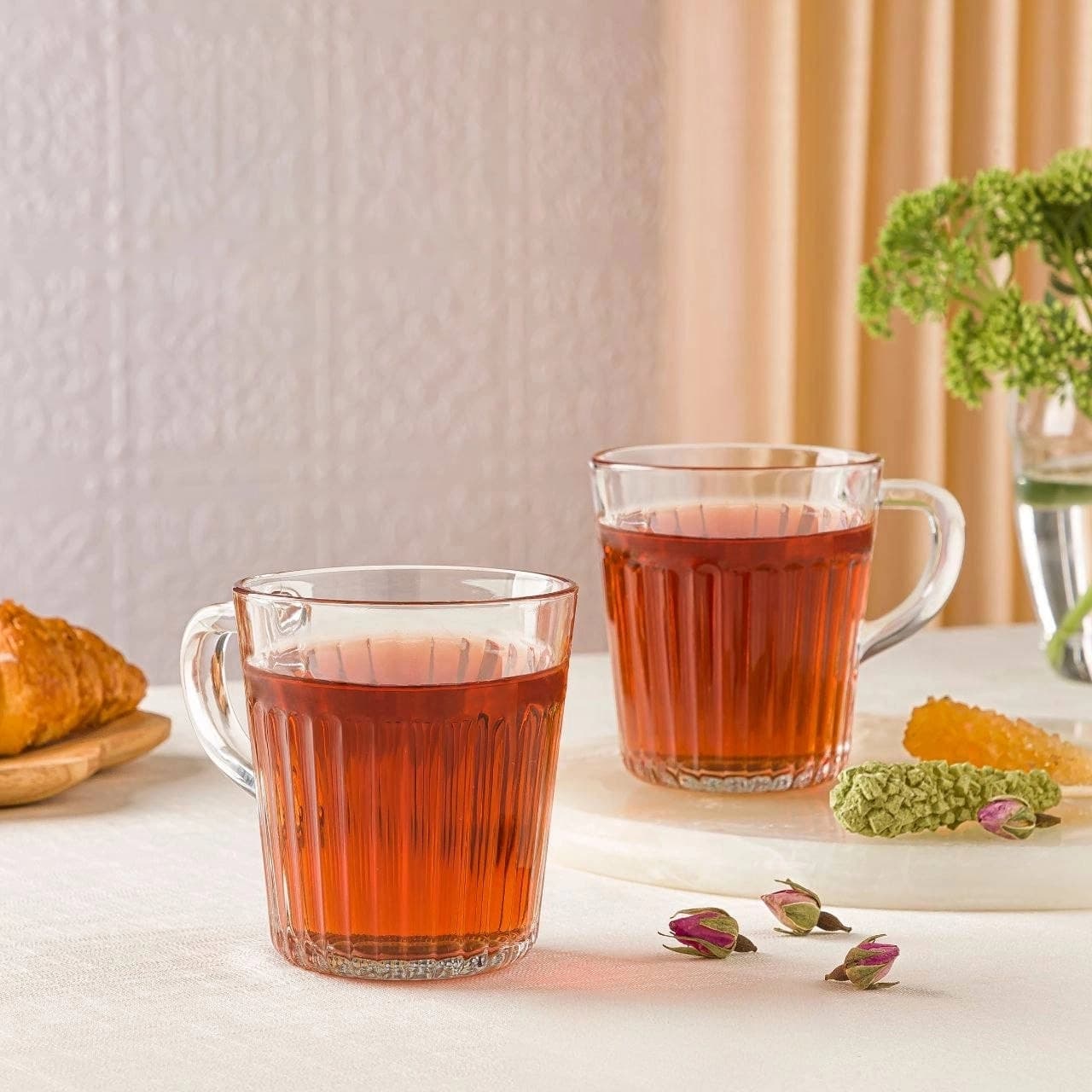 لیوان شیاردار 280 سی سی دسته دار لیمون