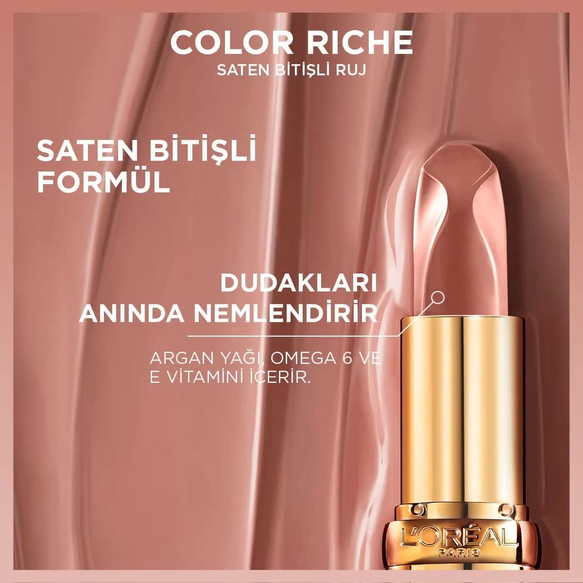 رژ لب لورال مدل Color Riche Satin 601 — تصویر ۲