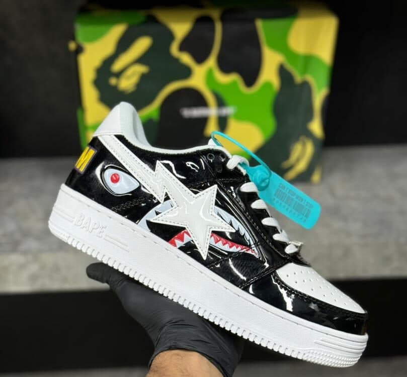 بتینگ ایپ بیپ استا شارک A Bathing Ape Bape Sta Low Shark Black