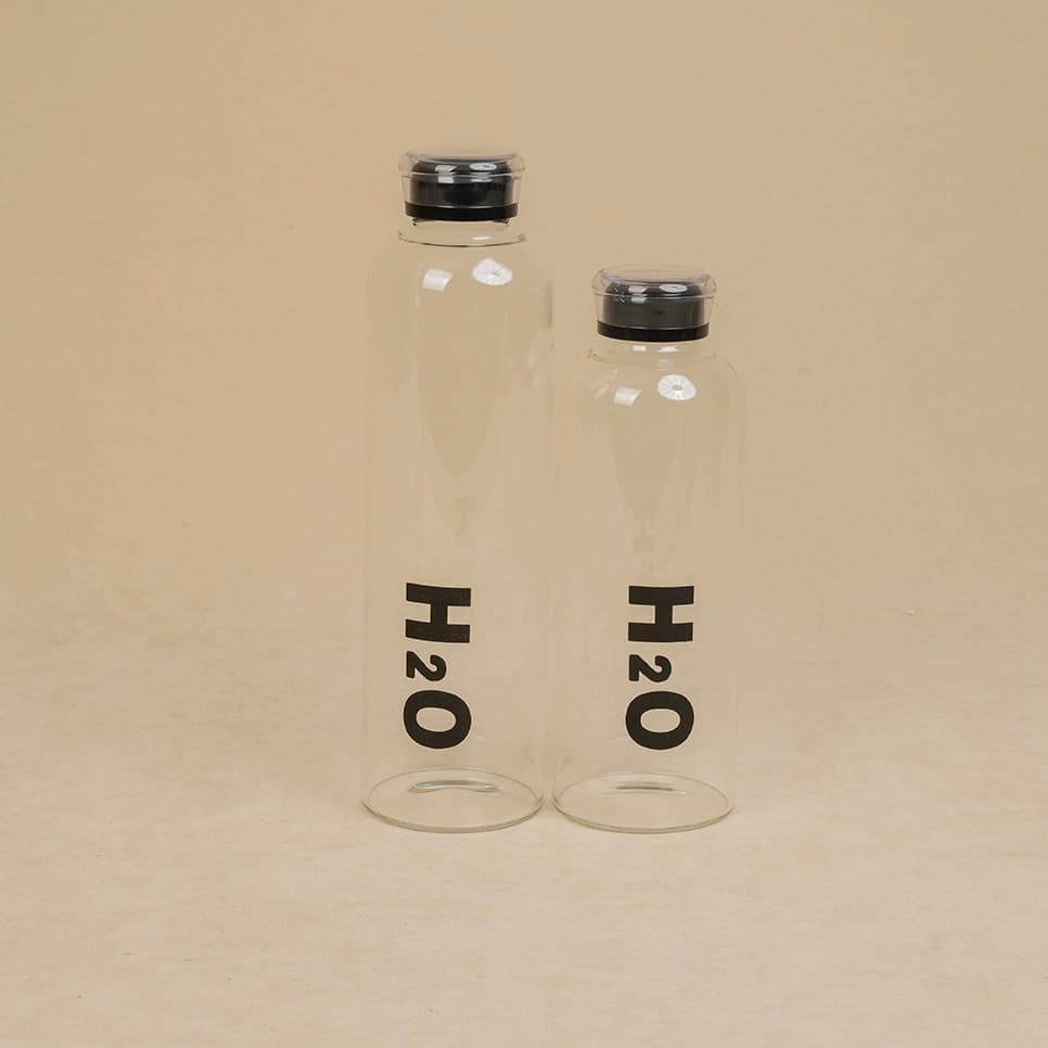 بطری آب پیرکس رنگی H2O