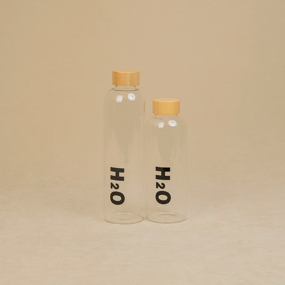 بطری آب پیرکس رنگی H2O — تصویر ۲