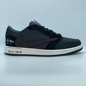 جردن 1 لو ترویس اسکات دارک گری کاستوم Jordan 1 Low Travis Scott Dark Grey Costume — تصویر ۲