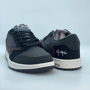 جردن 1 لو ترویس اسکات دارک گری کاستوم Jordan 1 Low Travis Scott Dark Grey Costume — تصویر ۴