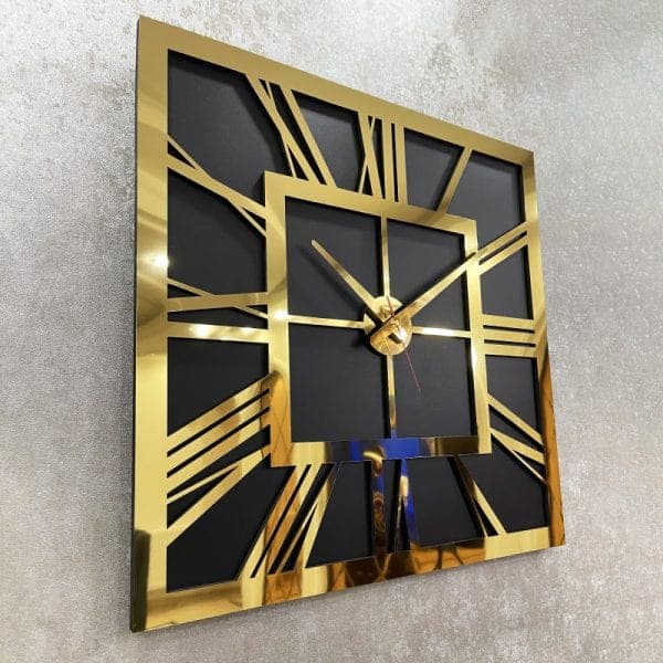 ساعت دیواری مربعی چوبی مدل SD-093