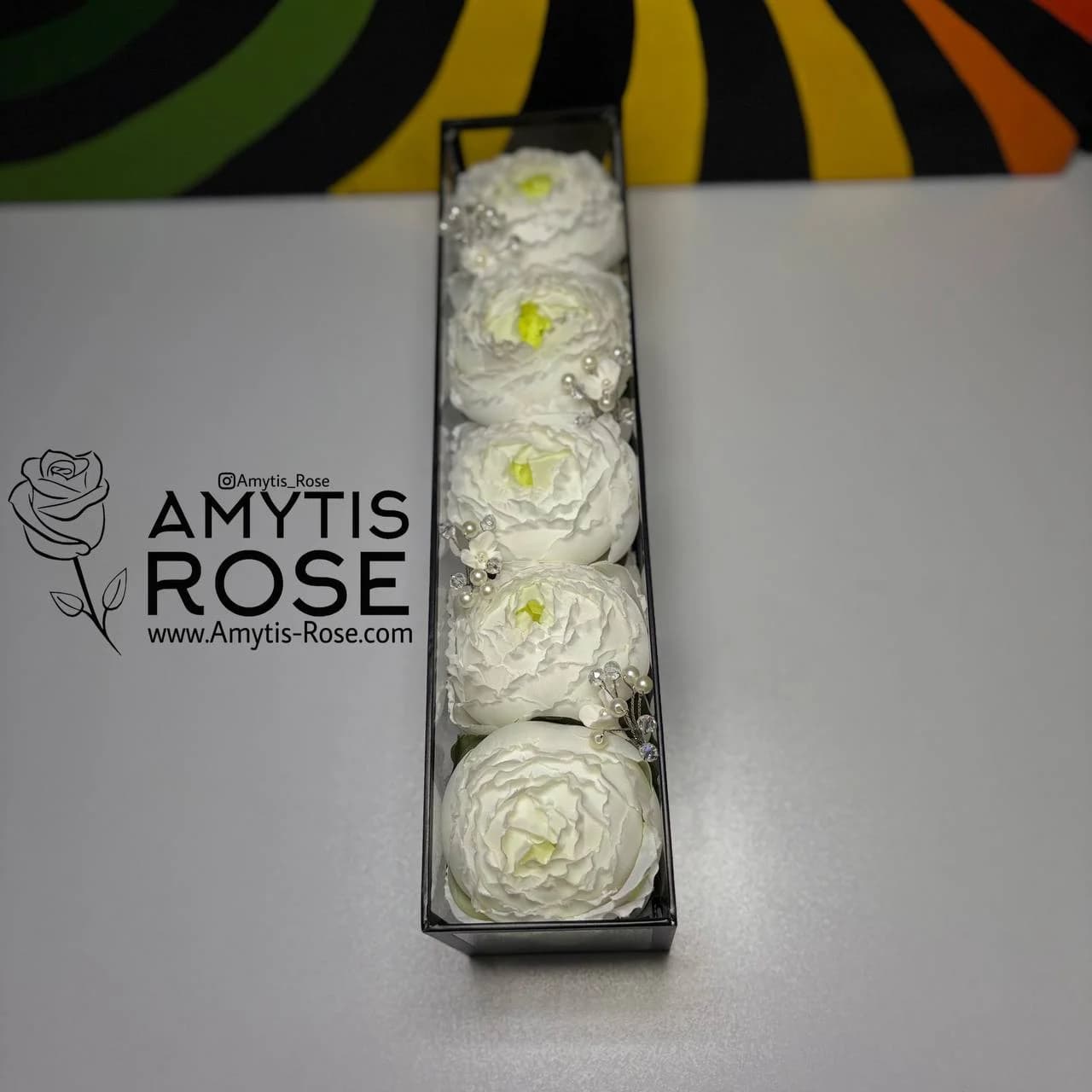 باکس گل مصنوعی پیونی 1015# | آمیتیس رز - Amytis Rose — تصویر ۲