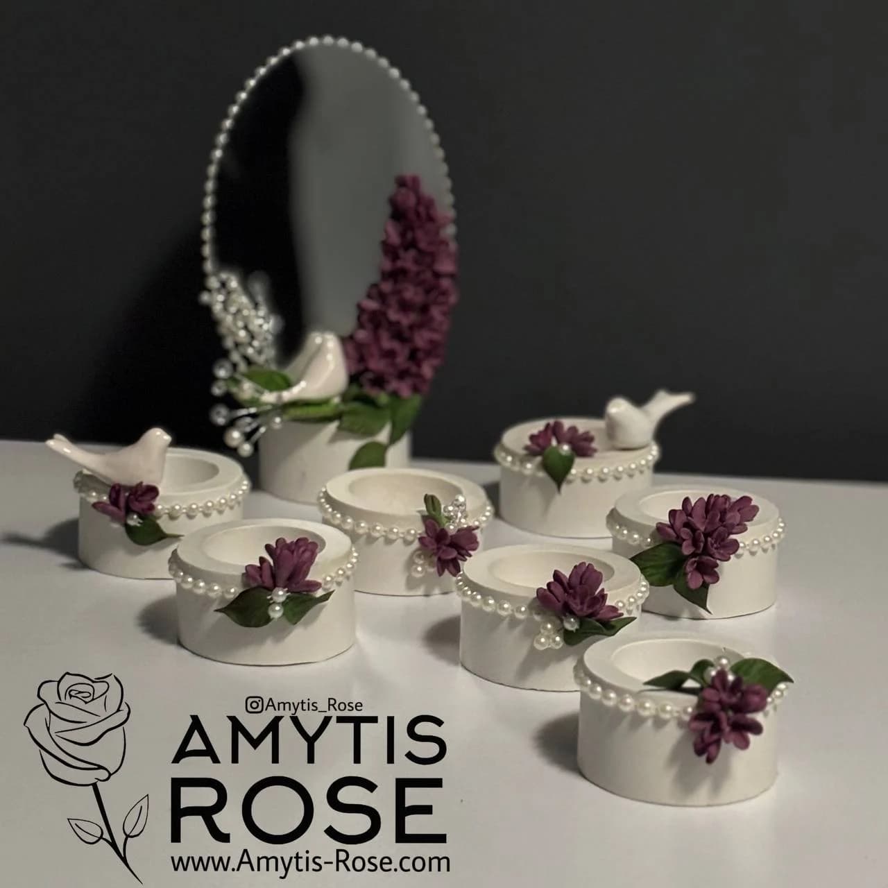 آینه و ظرف هفت سین عید نوروز 1013# | آمیتیس رز - Amytis Rose