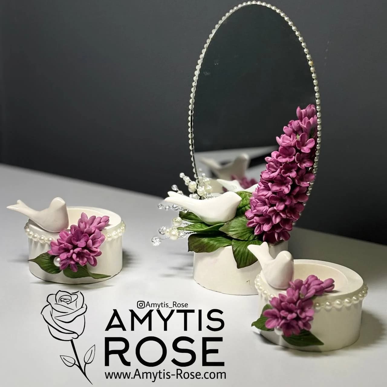 آینه شمعدان عید (بنفش) 1007# | آمیتیس رز - Amytis Rose
